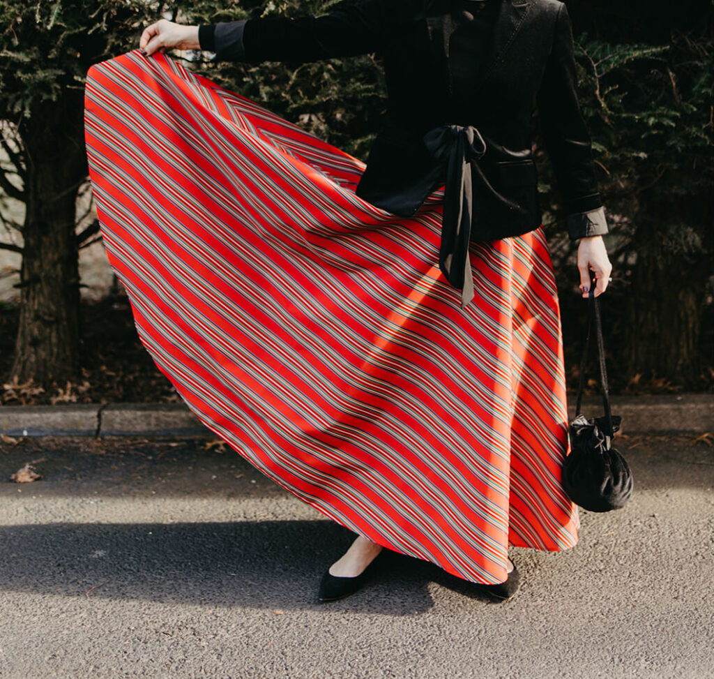 A Red Stripe Holiday Skirt Better Late Then Never