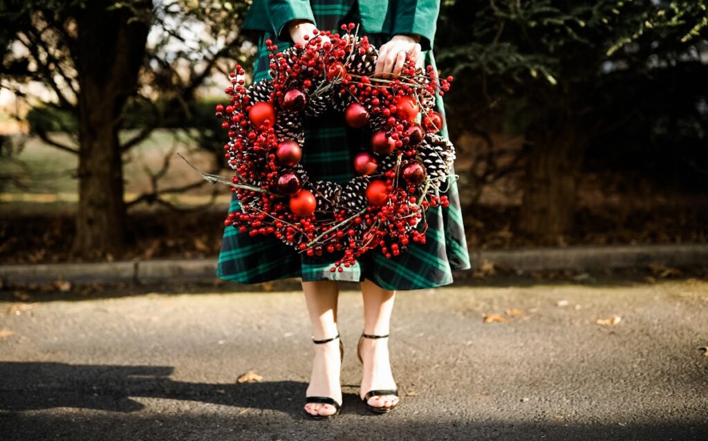 black watch plaid circle skirt