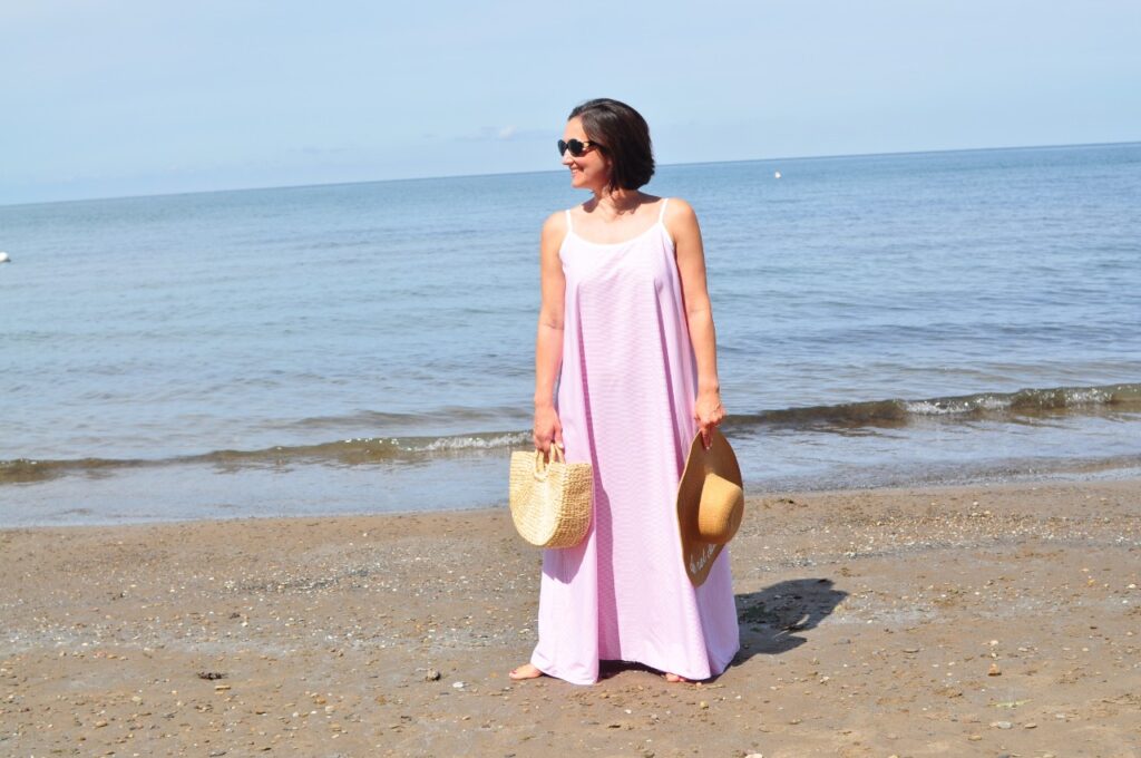 Pink pinstripe cover-up